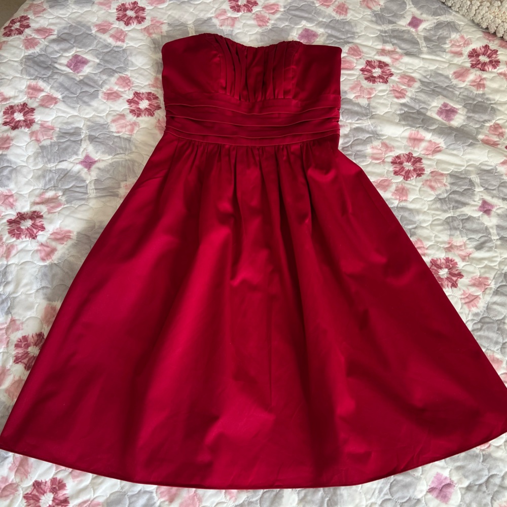 David's Bridal Ruby Red Formal Strapless Dress Women’s 2 Style # 8331